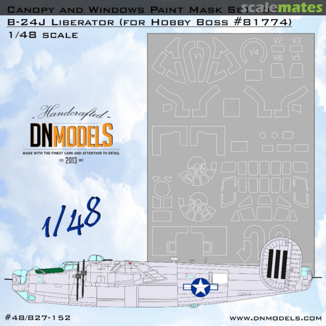 Boxart B-24J Liberator Canopy & Windows Paint Mask Set 48/827-152 DN Models