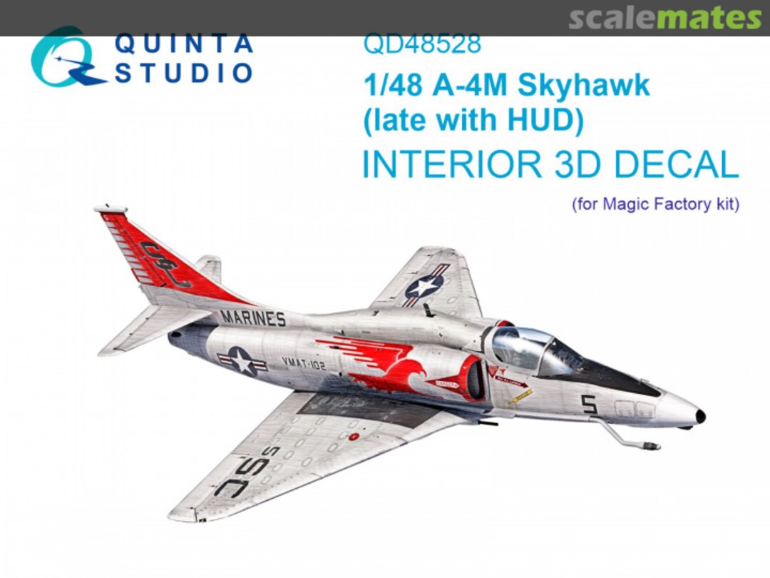 Boxart A-4M Skyhawk (late with HUD) interior 3D decals QD48528 Quinta Studio