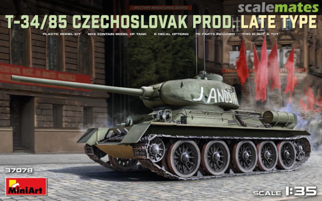 Boxart T-34-85 Czechoslovak Prod. Late Type 37078 MiniArt