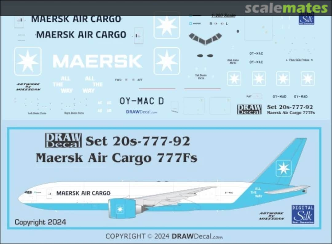 Boxart Maersk Air Cargo 777Fs 20-777-92 Draw Decal