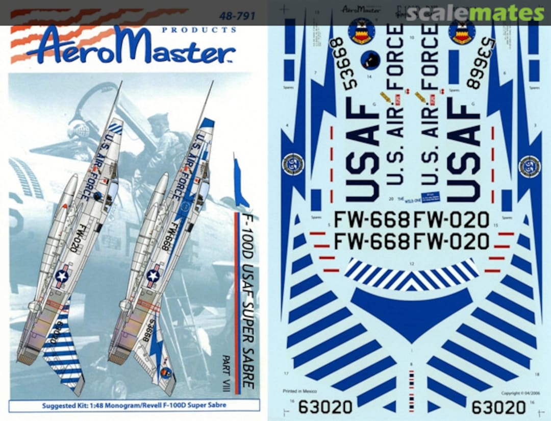 Boxart F-100D USAF Super Sabre Part VIII 48-791 AeroMaster