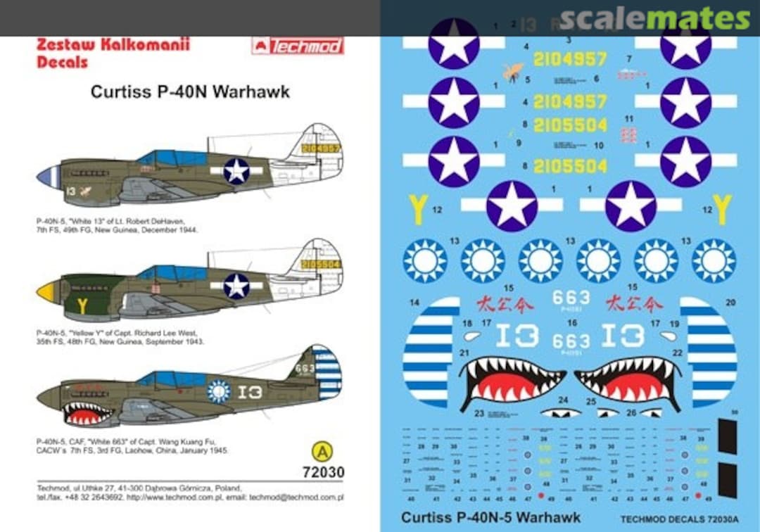 Boxart Curtiss P-40N Warhawk 72030 Techmod