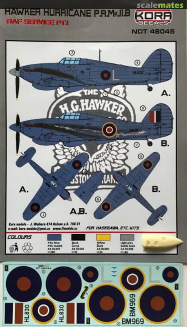 Boxart Hawker Hurricane P.R.Mk.II.B NDT48045 Kora Models