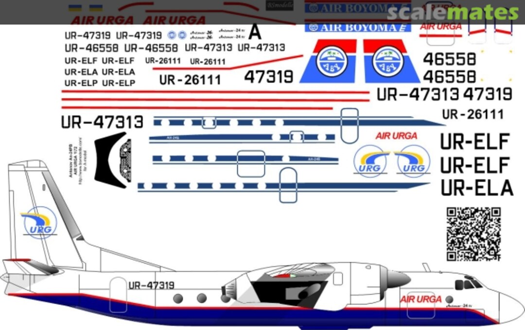 Boxart Antonov An-24, An-26 AIR URGA decals BSM720379 BSmodelle