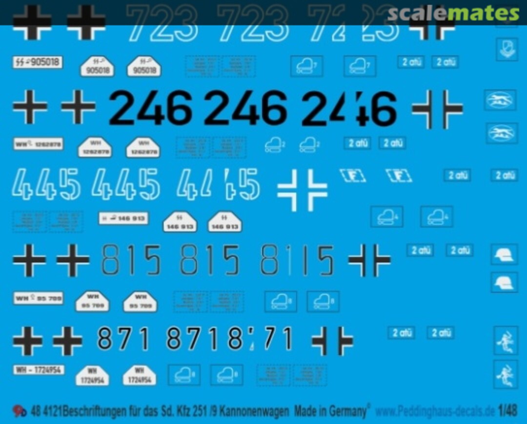 Boxart Beschriftungen für 5 251/9 Kanonenwagen für den Bausatz 4120 48 4121 Peddinghaus-Decals