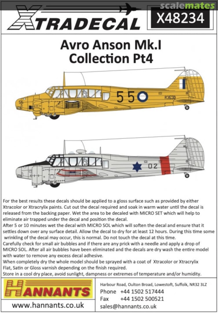 Boxart Avro Anson Mk.1 Collection Pt4 X48234 Xtradecal