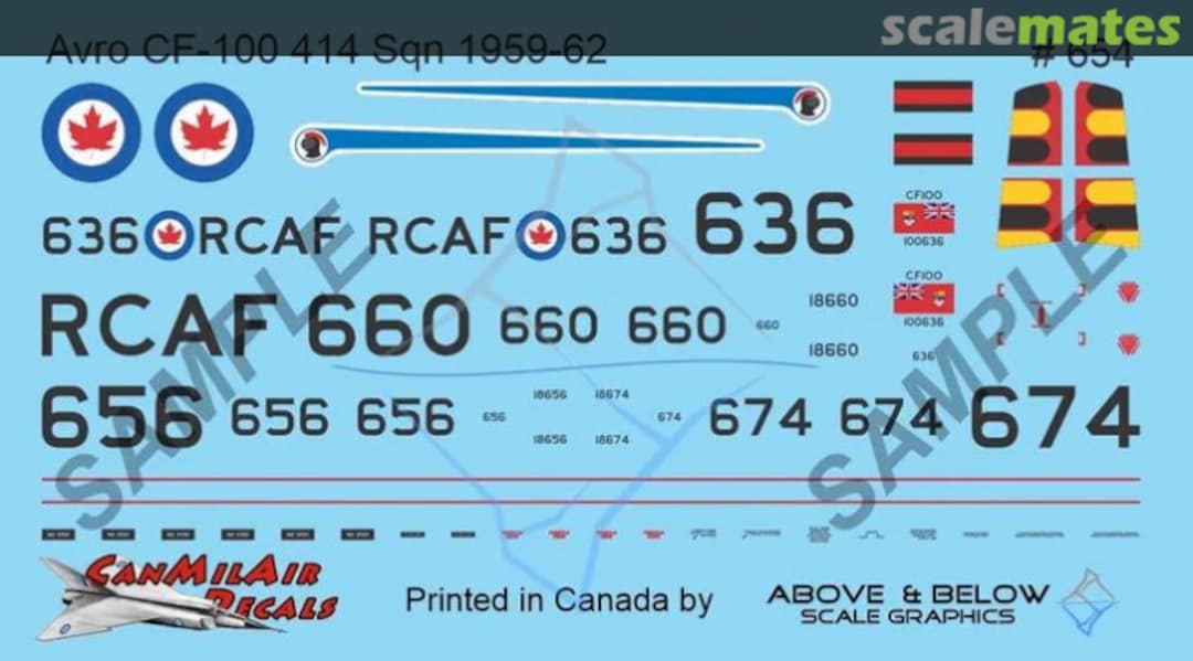 Boxart Avro CF-100 Canuck Mk. 5 - 414 Sqn (1959-62) 654 Above & Below Graphics