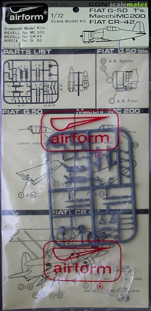 Boxart Fiat G.50 1ºs. - Macchi MC200 - Fiat CR42 003 airform