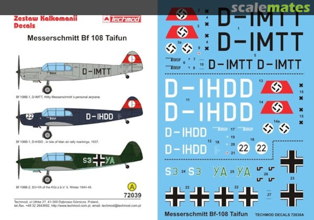 Boxart Messerschmitt Bf 108 Taifun 72039 Techmod