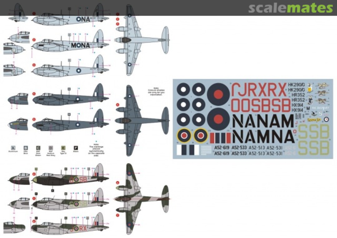 Boxart DH.98 Mosquito 48005 DK Decals