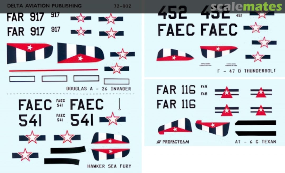 Boxart Cuban Air Force 72-002 Delta Decals