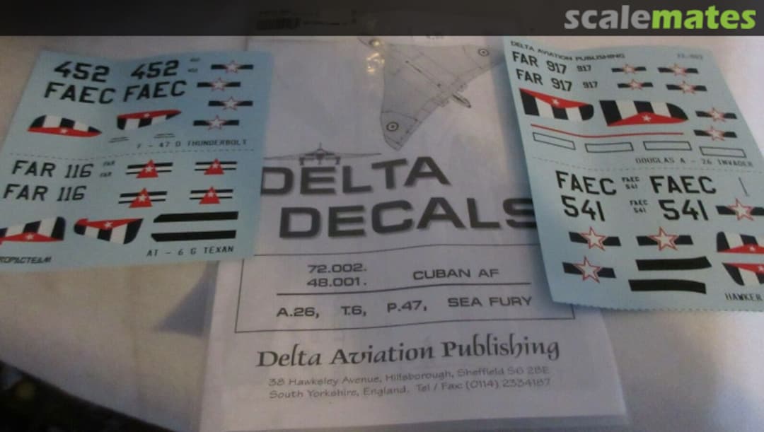 Contents Cuban Air Force 72-002 Delta Decals