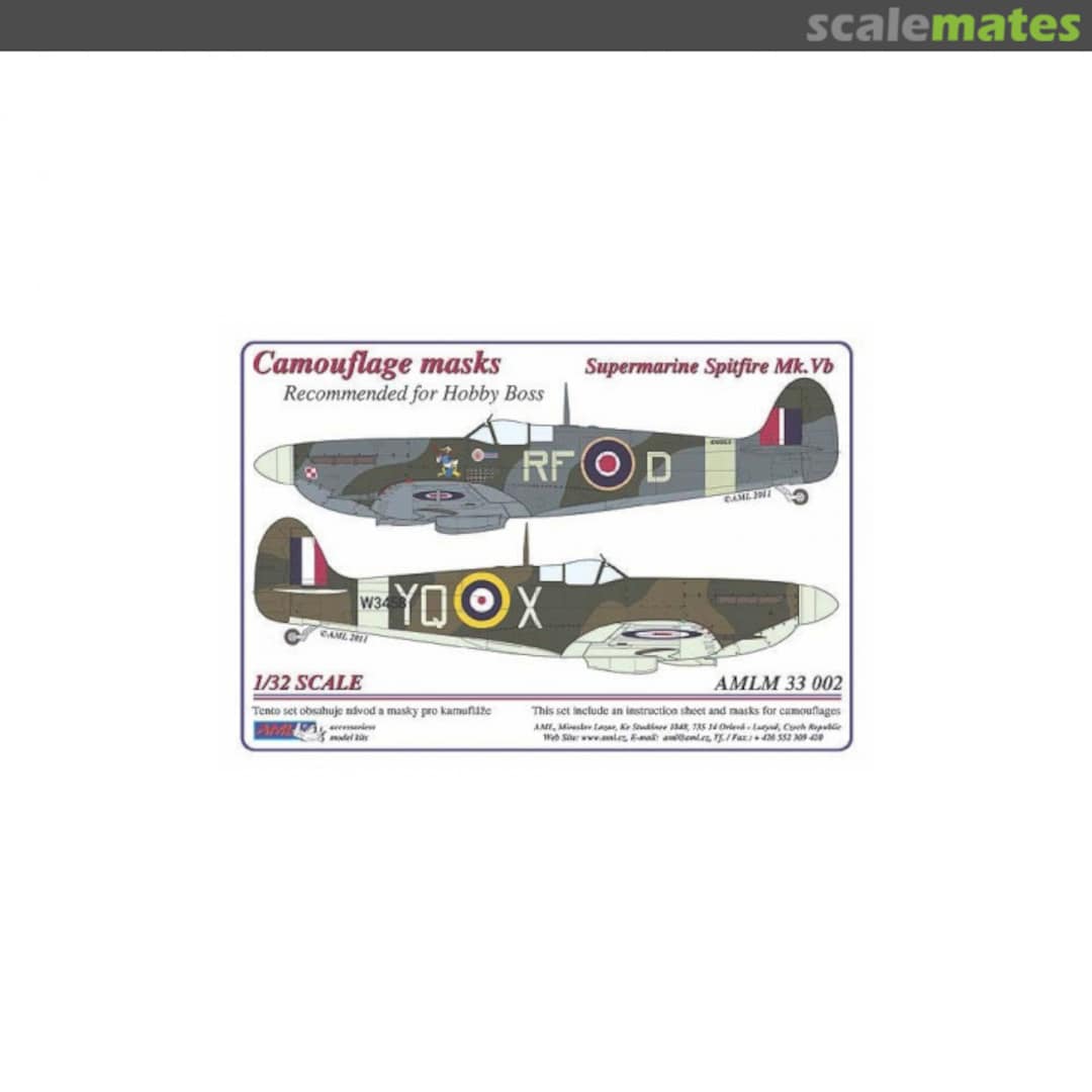 Boxart Supermarine Spitfire Mk.Vb Camouflage Masks AMLM33002 AML