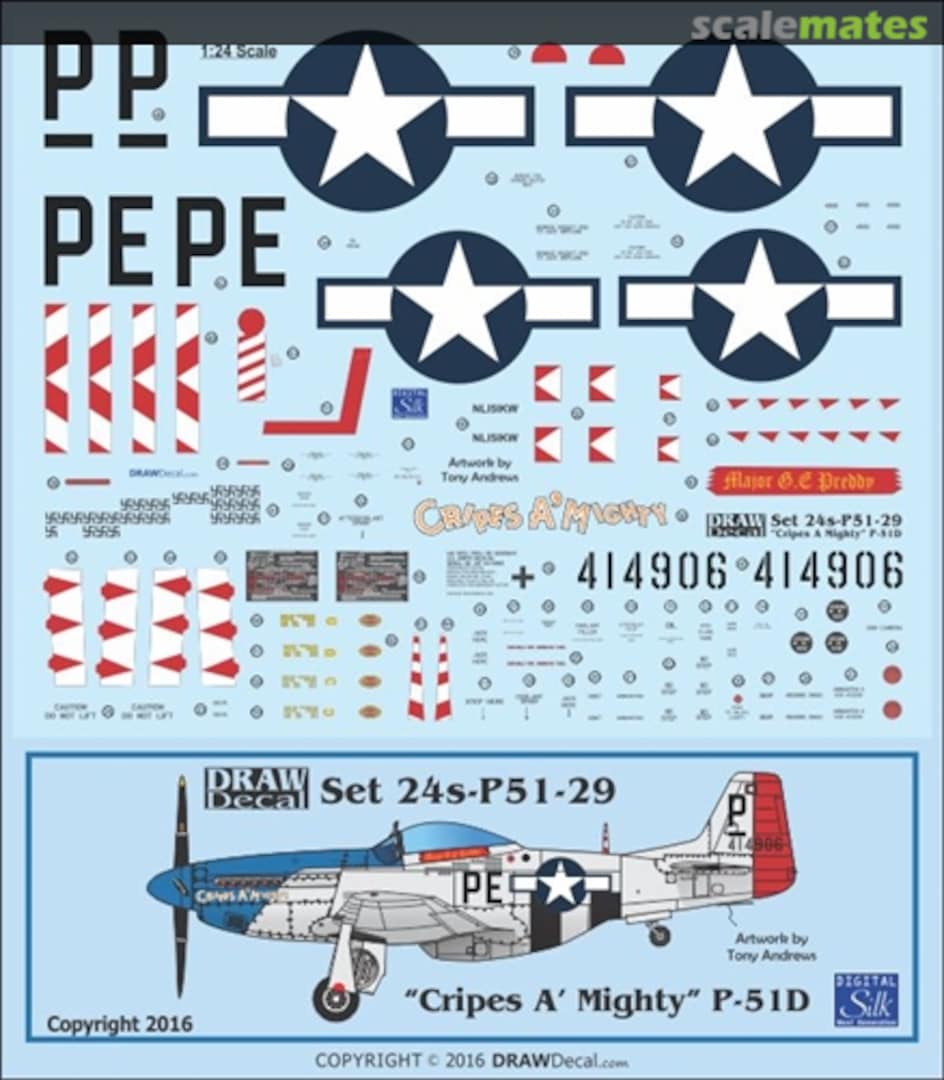 Boxart P-51D "Cripes A' Mighty" 24-P51-29 Draw Decal