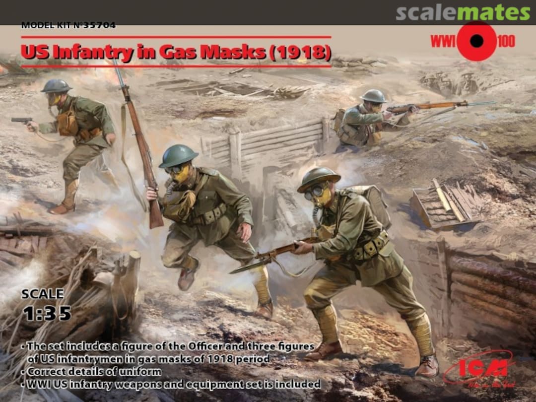 Boxart Infantry in Gas Masks 35704 ICM