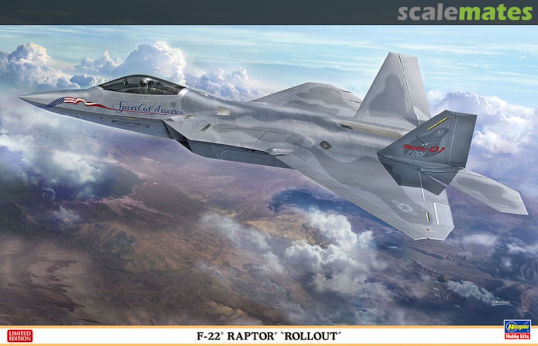 Boxart F-22 Raptor 'Roll Out' 07467 Hasegawa