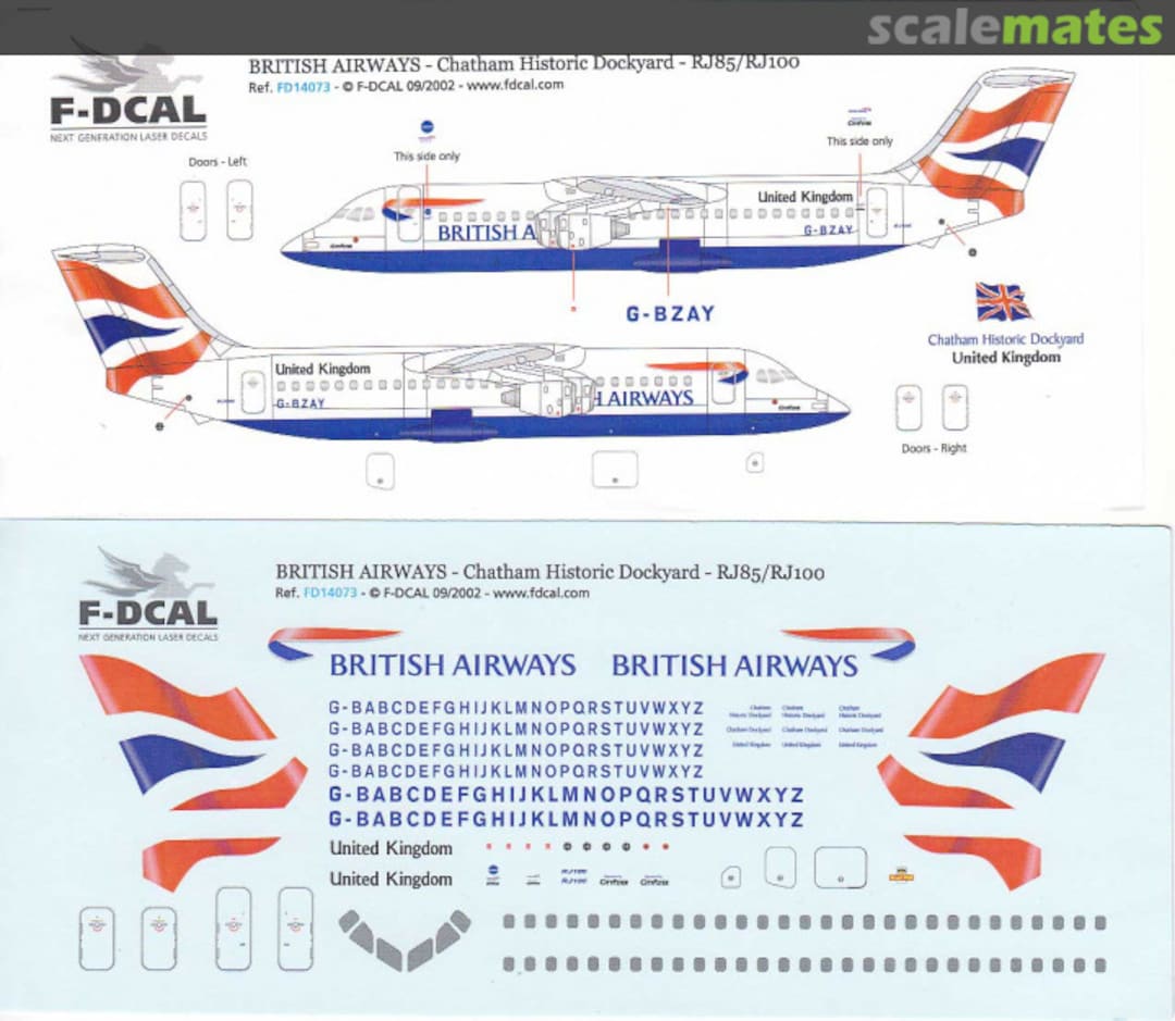 Boxart British Airways - Chatham Historic Dockyard - RJ85/100 FD14073 F-DCAL