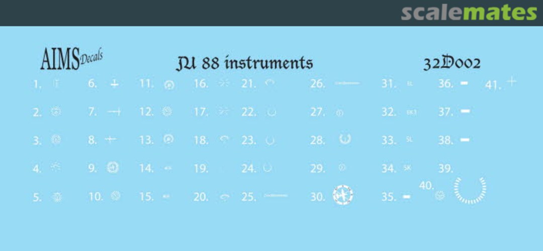 Boxart Ju 88 Instruments 32D002 AIMS