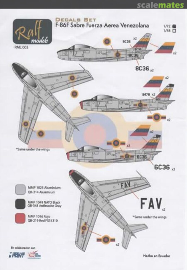 Boxart F-86F Sabre RML-003 Ralf Models