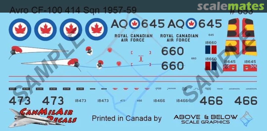 Boxart Avro CF-100 Canuck Mk. 5 - 414 Sqn (1957-59) 653 Above & Below Graphics