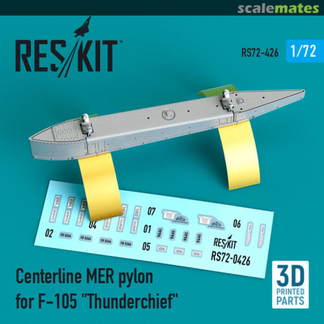 Boxart F-105 Thunderchief centerline MER pylon (3D Printing) RS72-0426 ResKit