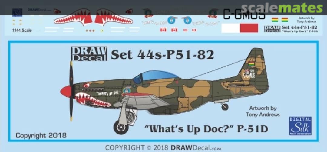 Boxart “What’s Up Doc?” P-51D 44-P51-82 Draw Decal