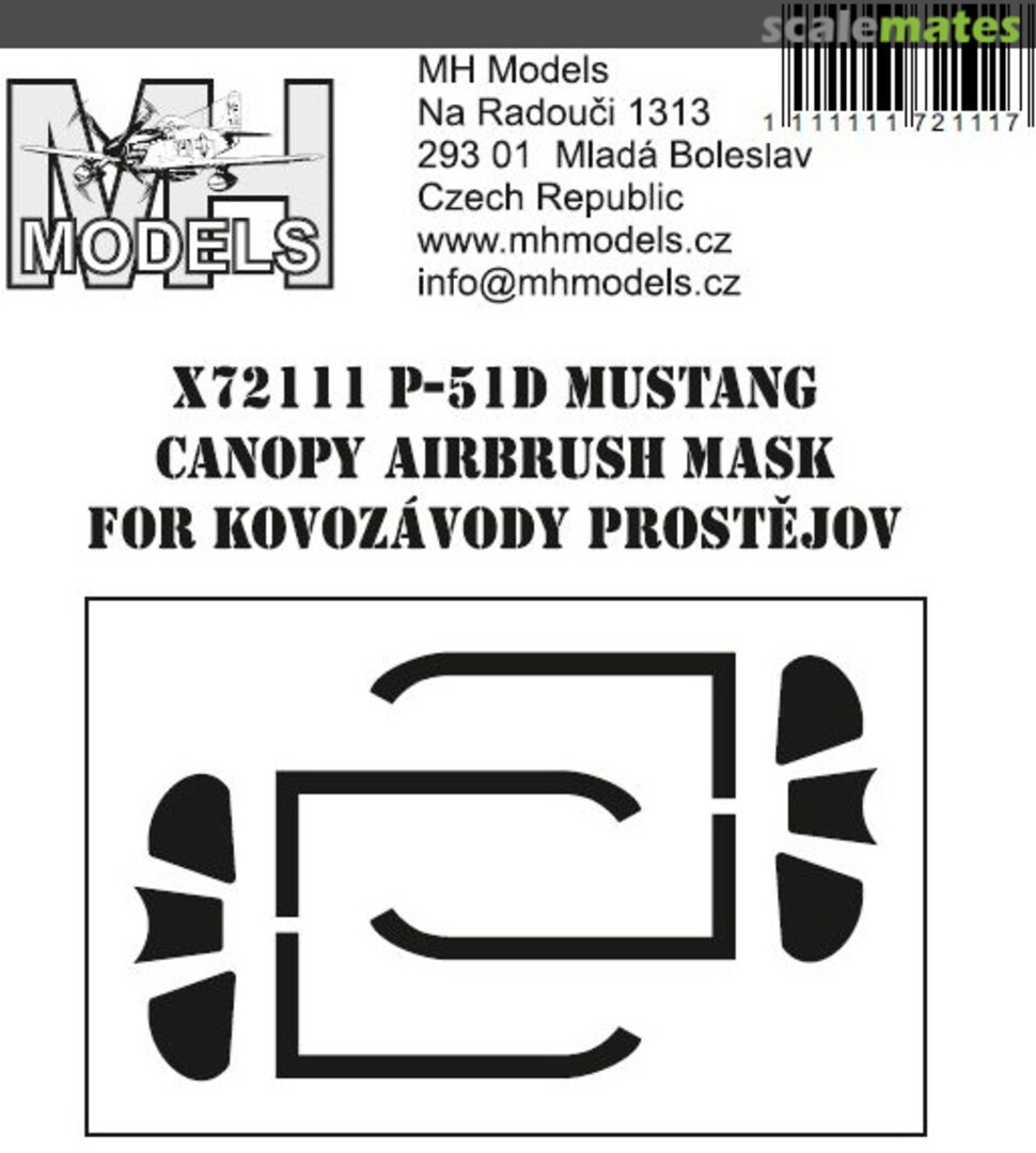 Boxart P-51D Mustang Canopy Airbrush Mask X72111 MH Models