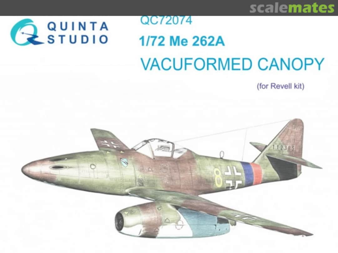 Boxart Me-262A vacuumed clear canopy QC72074 Quinta Studio