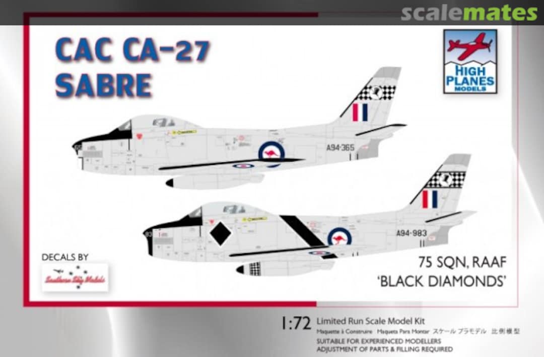 Boxart CAC CA-27 Sabre 72078 High Planes Models