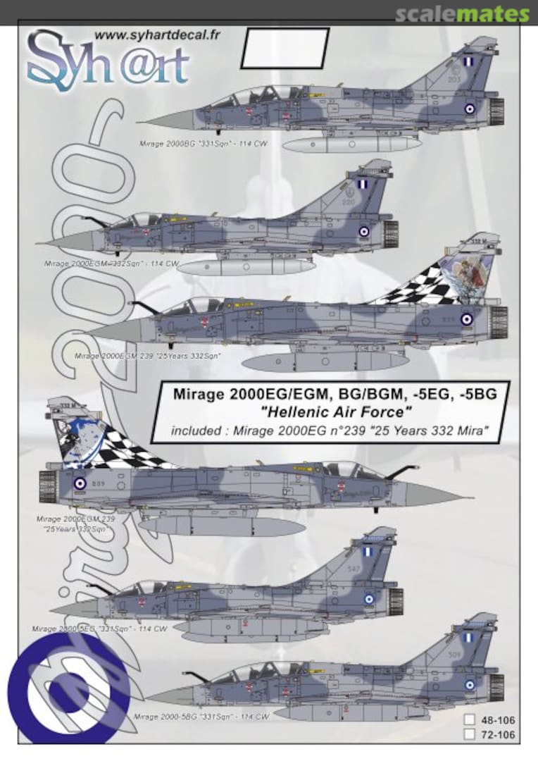 Boxart Mirage 2000EG/EGM, BG/BGM, -5EG, 5BG 72-106 Syhart