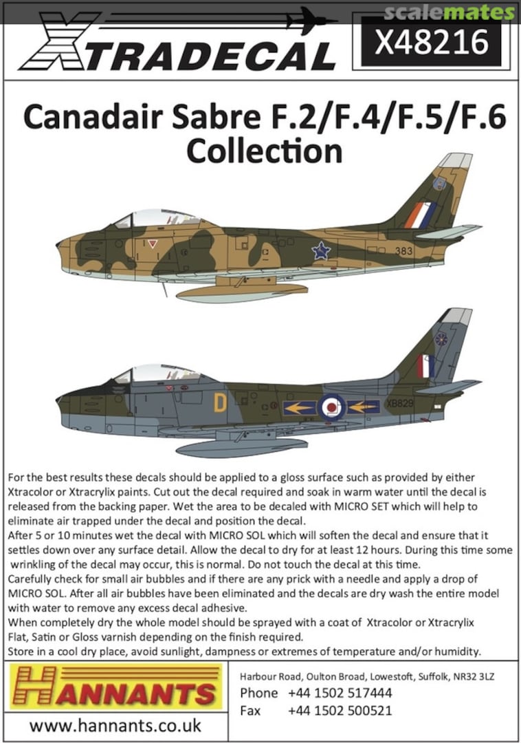 Boxart Canadair Sabre internationale Luftstreitkräfte X48216 Xtradecal