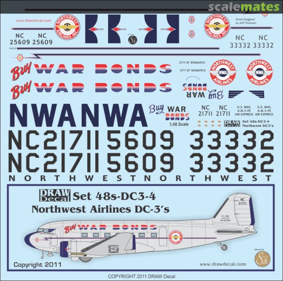 Boxart Douglas DC-3 48-DC3-4 Draw Decal