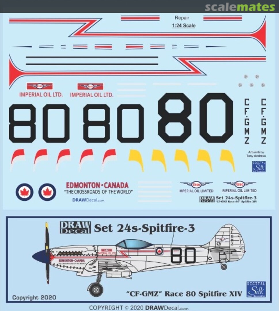 Boxart Spitfire XIV “Race 80” CF-GMZ 24-Spitfire-3 Draw Decal