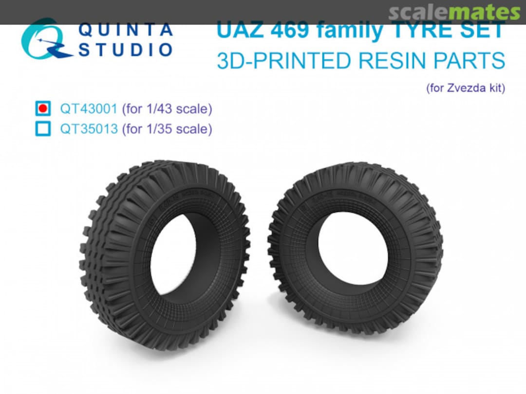 Boxart UAZ 469 Family Tyre Set QT43001 Quinta Studio