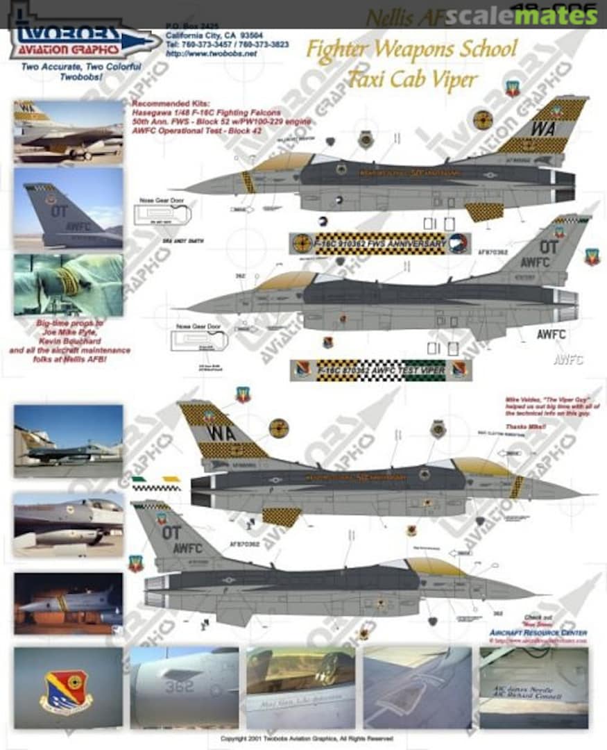 Boxart Nellis AFB Fighter Weapons School Taxi Cab Viper 32-007 TwoBobs Aviation Graphics