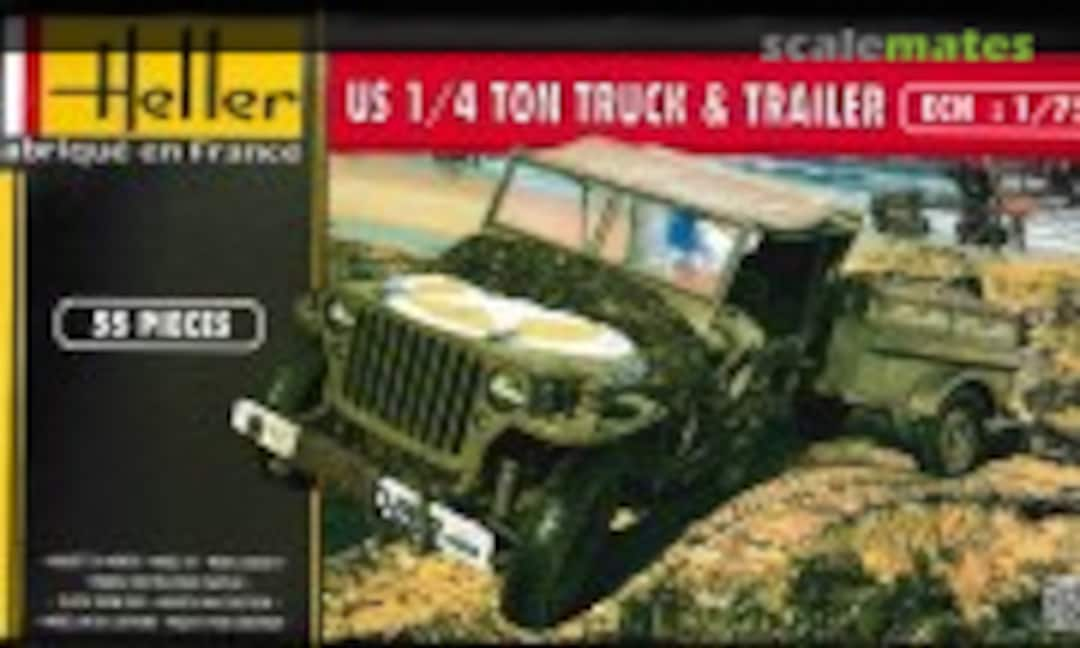 1:72 US 1/4 Ton Truck &amp; Trailer (Heller 79997)