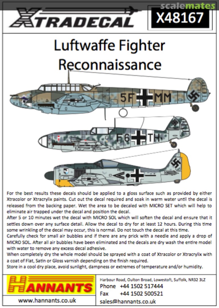 Boxart Luftwaffe Fighter Reconnaissance X48167 Xtradecal