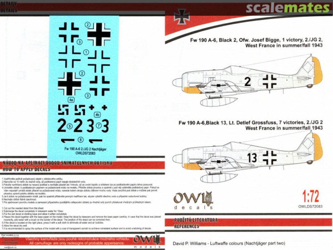 Contents Fw 190 A-6 Nachtjäger JG2 OWLDS72083 OWL