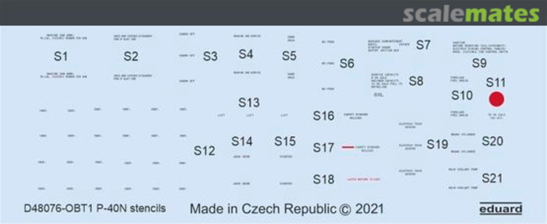 Boxart P-40N stencils D48076 Eduard