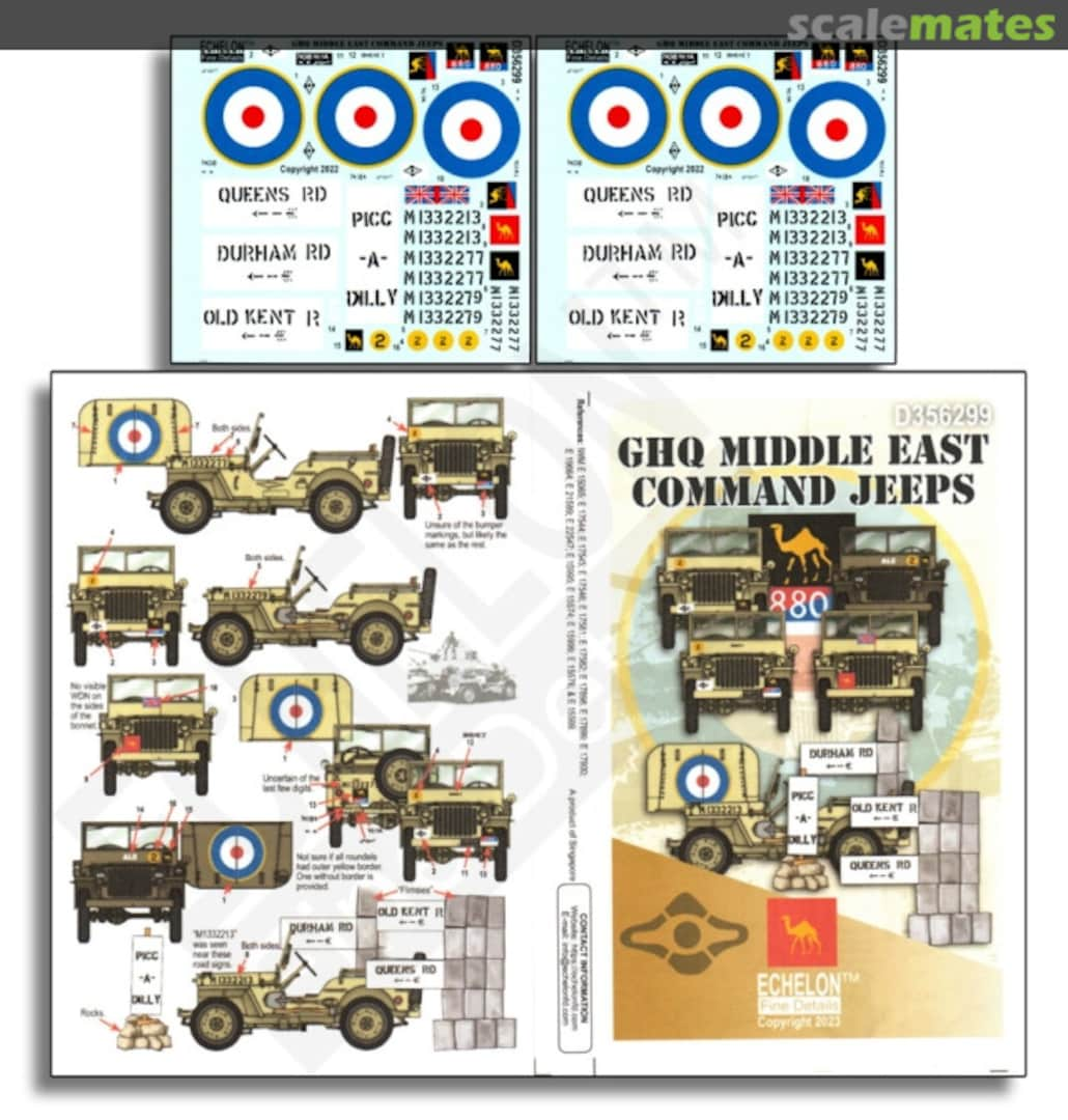 Boxart GHQ Middle East Command Jeeps D356299 Echelon Fine Details