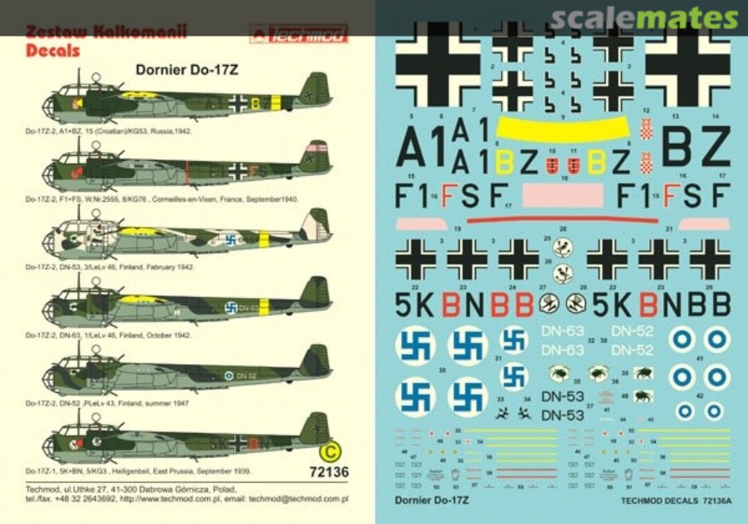 Boxart Dornier Do-17Z 72136 Techmod