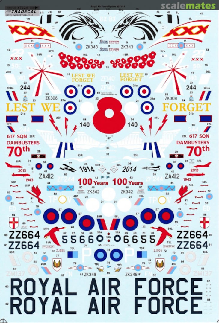 Contents RAF 2014 Update X72216 Xtradecal