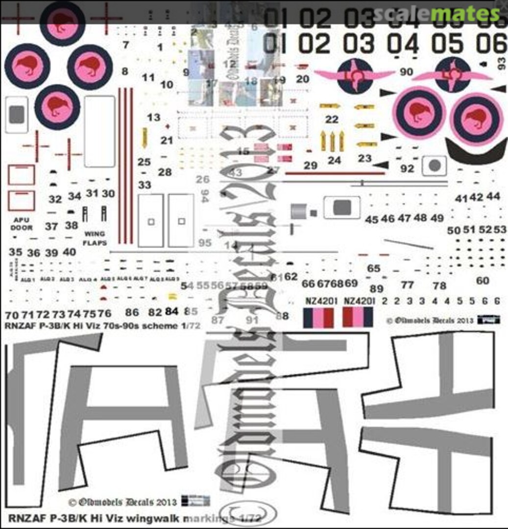 Boxart RNZAF P3B/K 1970-1990s Hi-Viz 1/144 OMD 144 P-3B/K 1970- Oldmodels Decals