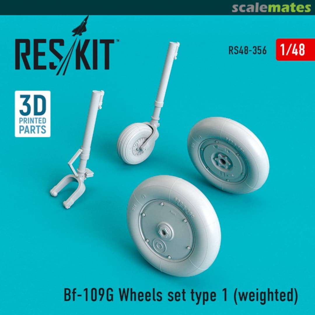 Boxart Bf-109G wheels set type 1 (weighted) RS48-0356 ResKit