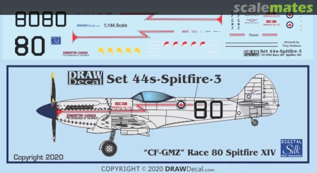 Boxart Spitfire XIV “Race 80” CF-GMZ 44-Spitfire-3 Draw Decal