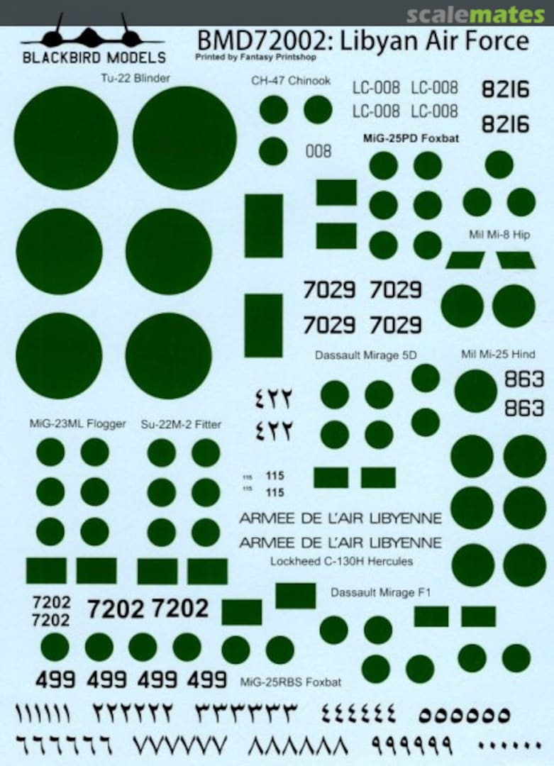 Boxart Libyan Arab Air Force BMD72002 Blackbird Models