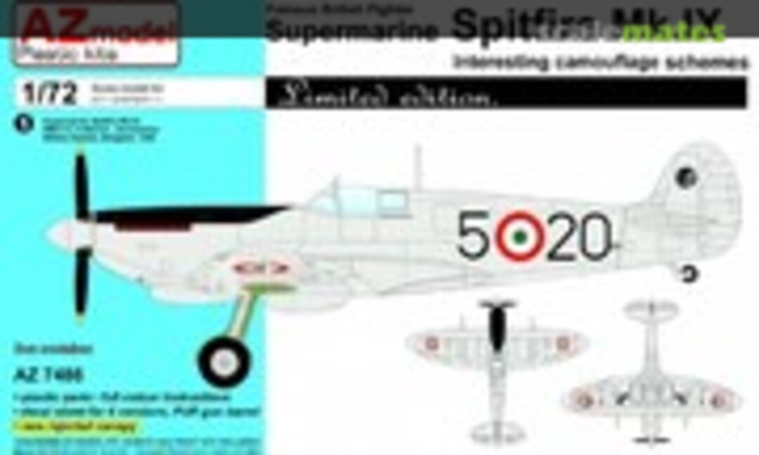 1:72 Supermarine Spitfire Mk.IX Interesting Camouflage Schemes (AZmodel AZ7486)