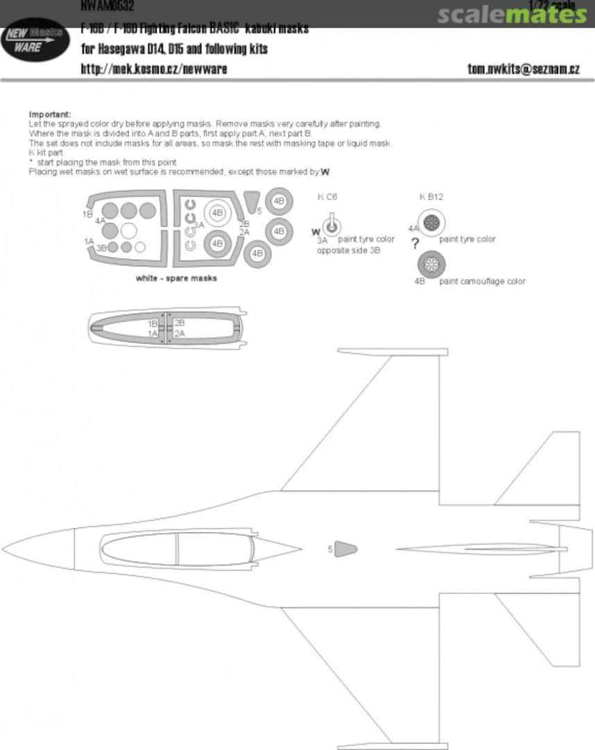 Boxart F-16 B/D Fighting Falcon BASIC kabuki masks NWAM0532 New Ware