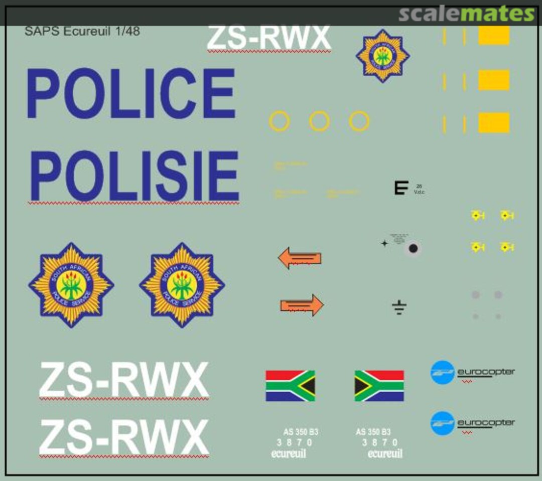 Boxart AS350 B3 Ecureuil MAV-480244 MAV Decals