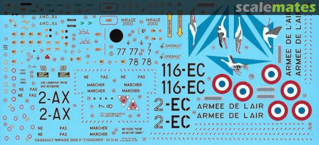 Boxart Dassault Mirage 2000-5F 'Cigognes' BD 32-69 Berna Decals